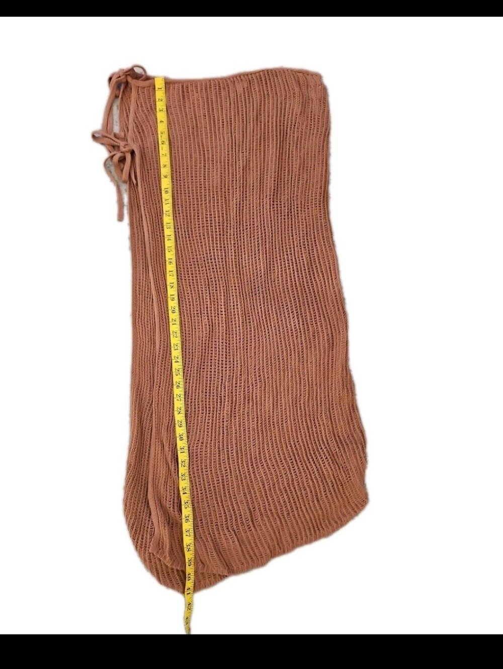 Aerie Womens Brown Crochet Wrap Tie Lightweight Beach Sarong In Horizon L/XL - Picture 10 of 10